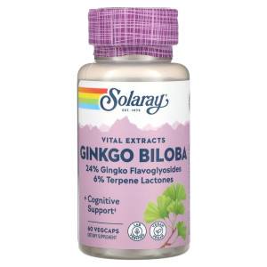 Solaray, Ginkgo Biloba Leaf Extract 60 мг, 60 капс (60 порций)