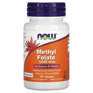 NOW, Methyl Folate 1000 ΠΌΠΊΠ³, 90 ΡΠ°Π±Π» (90 ΠΏΠΎΡΡΠΈΠΉ)