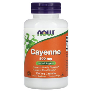 NOW, Cayenne 500 мг, 100 капс (100 порций)