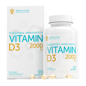 TREE OF LIFE, Vitamin D3 2000ME, 90 капс (90 порций)