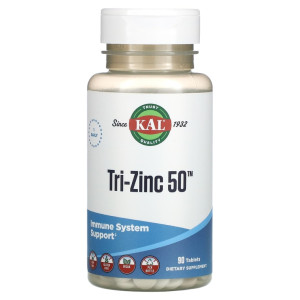 KAL, Zinc Chelated 50 мг, 90 табл (90 порций)