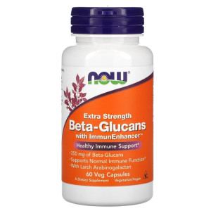 NOW, Beta-Glucans with Immun Enhancer, 60 капс (30 порций)