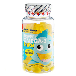 Biopharma, Тройная Омега-3 для детей со вкусом фруктов, 120 капс (60 порций)