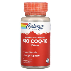 Solaray, - Bio CoQ10 100 мг, 30 софтгель (30 порций)