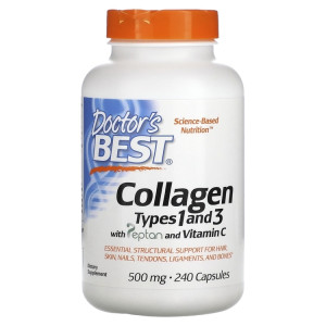 Doctor's Best, Collagen, 500 мг, 240 капс (60 порций)