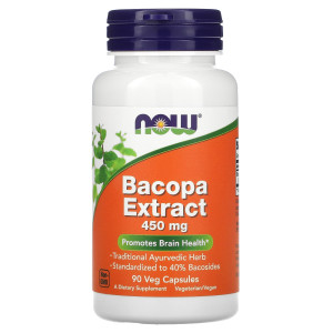 NOW, Bacopa Extract 450 мг, 90 капс (90 порций)
