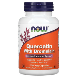 NOW, Quercetin with Bromelain, 120 капс (60 порций)
