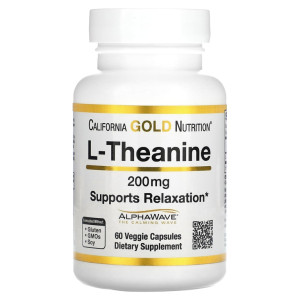 California Gold Nutrition, L-Theanine, 200 мг, 60 капс (60 порций)