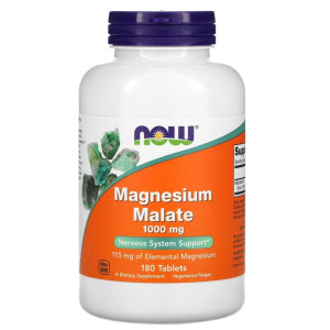 NOW, Magnesium Malate 1000 mg, 180 табл (180 порций)
