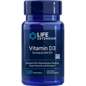 Life Extension, Vitamin D3, 3000 IU, 120 капс (120 порций)