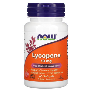 NOW, Lycopene, 10 мг, 60 софтгель (60 порций)
