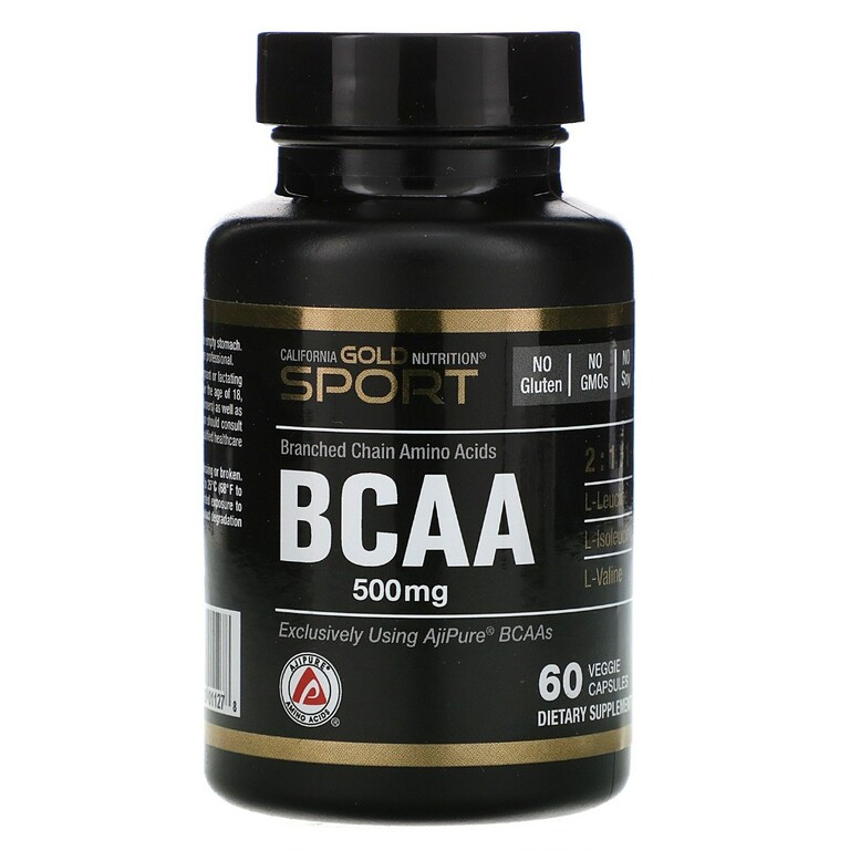 California Gold Nutrition, BCAA 500 мг, 60 капс (60 порций) купить в ...