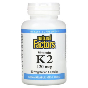 Natural Factors, Vitamin K2, 100 мкг, 60 капс (60 порций)