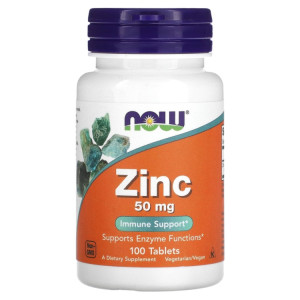 NOW, Zinc Gluconate, 50 мг