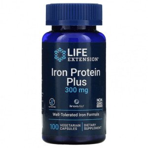 Life Extension, Iron Protein Plus, 300 мг, 100 капс (100 порций)