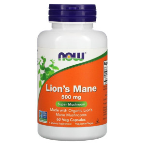NOW, Lion's Mane 500 ΠΌΠ³, 60 ΠΊΠ°ΠΏΡ (30 ΠΏΠΎΡΡΠΈΠΉ)