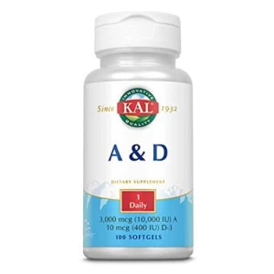 KAL, Vitamin A & D 10,000/400, 100 капсул